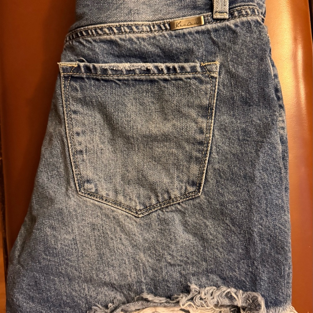 KanCan Medium Blue Distressed Denim Shorts - Picture 3 of 4